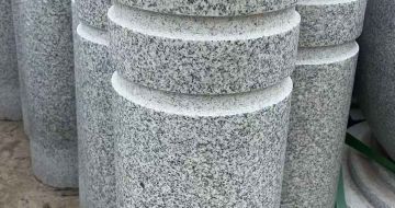 天津 芝麻白花岗岩挡车柱、隔离柱多少钱