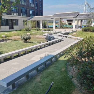 天津 芝麻灰小区坐凳&栏杆安装效果