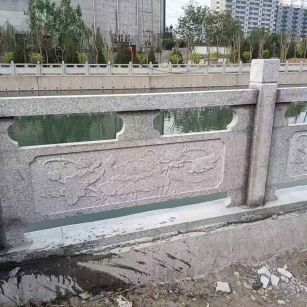 天津 芙蓉白大花桥梁、河道，石材栏杆、围栏、护栏