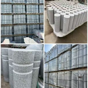 天津 芝麻白花岗岩挡车柱、隔离柱多少钱