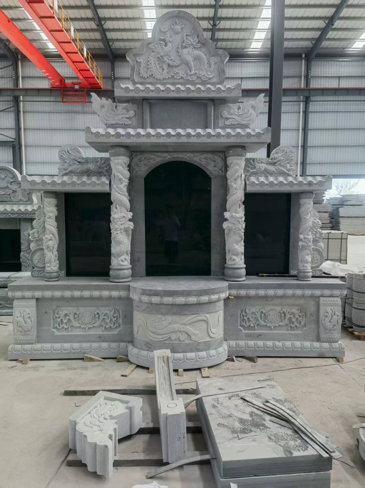 天津 芝麻灰高档墓碑，土墓，可定制